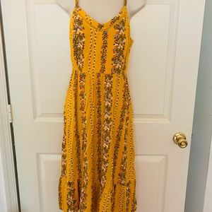 Old Navy Yellow Floral Midi Dress